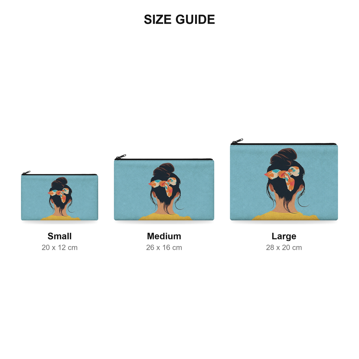 Pouch – Messy Bun - Size Guide