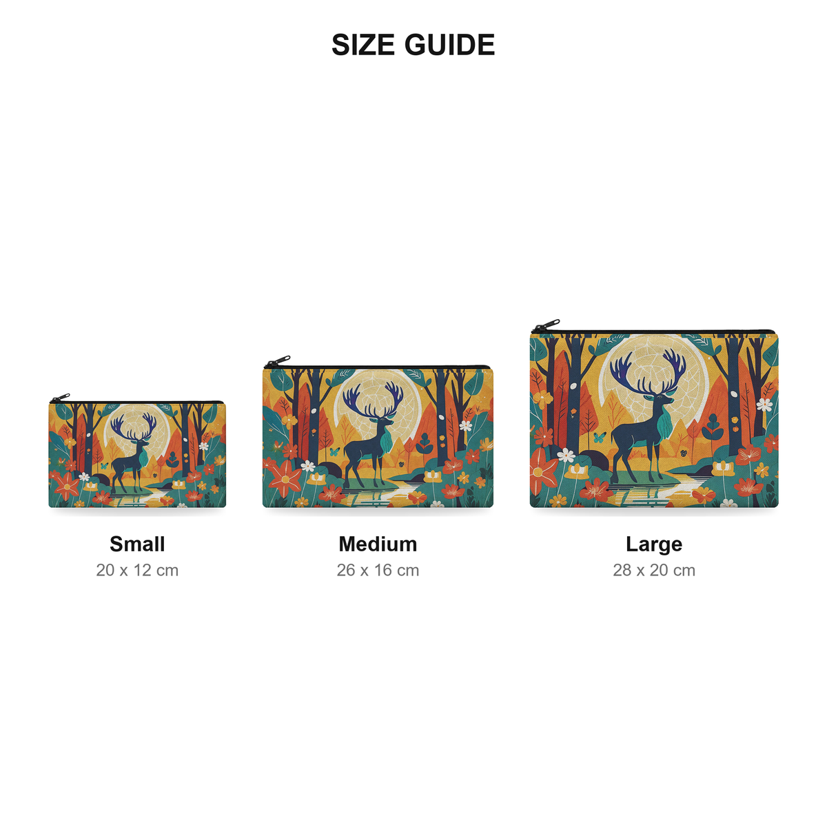 Pouch – Stag - Size Guide