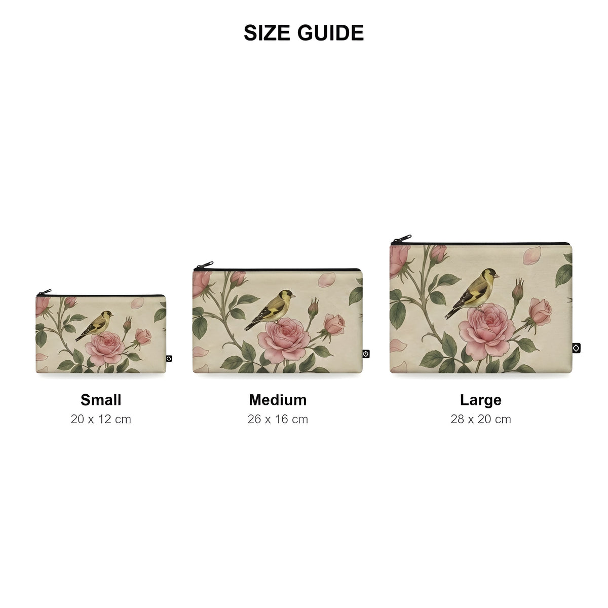 Pouch – Vintage Bird Floral Rose Print