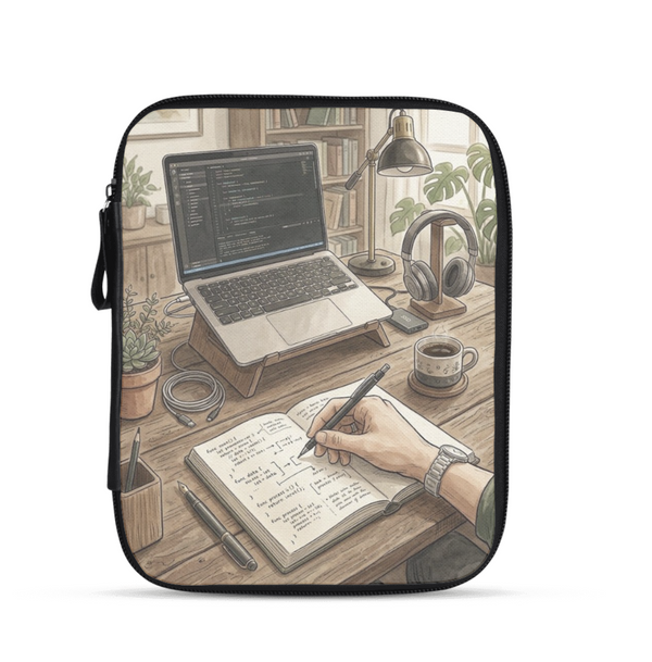 Tablet Sleeve - Programmer Aesthetic Coding Illustration - 1