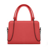 Red Chic Chain Accent Handbag - 1