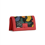 Red Sleek Elegance Fold Wallet Featuring Bold Geometric Pops - 1