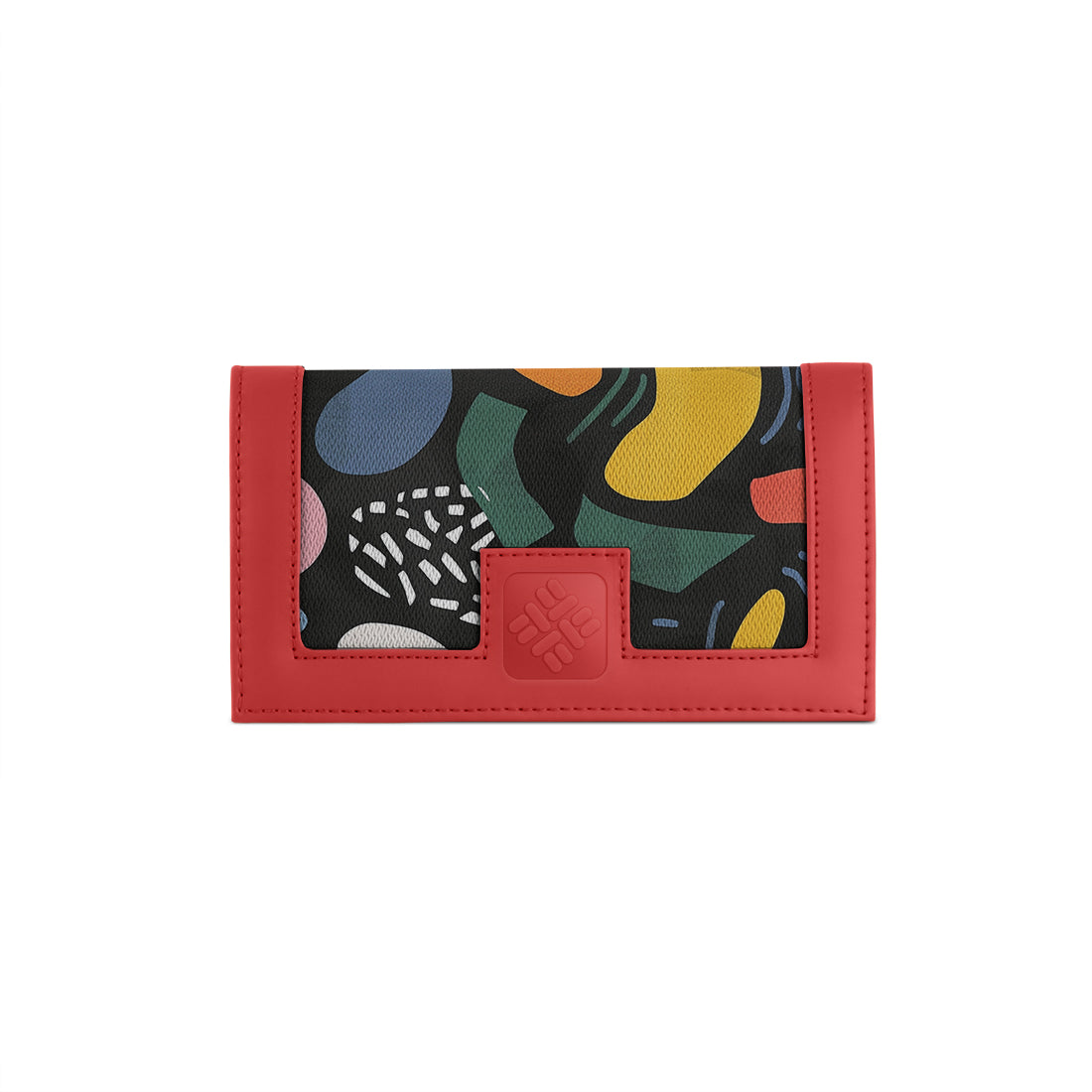 Red Sleek Elegance Fold Wallet Featuring Bold Geometric Pops - 2