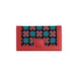 Red Sleek Elegance Fold Wallet  Featuring Vibrant Star Tile Motif - 2