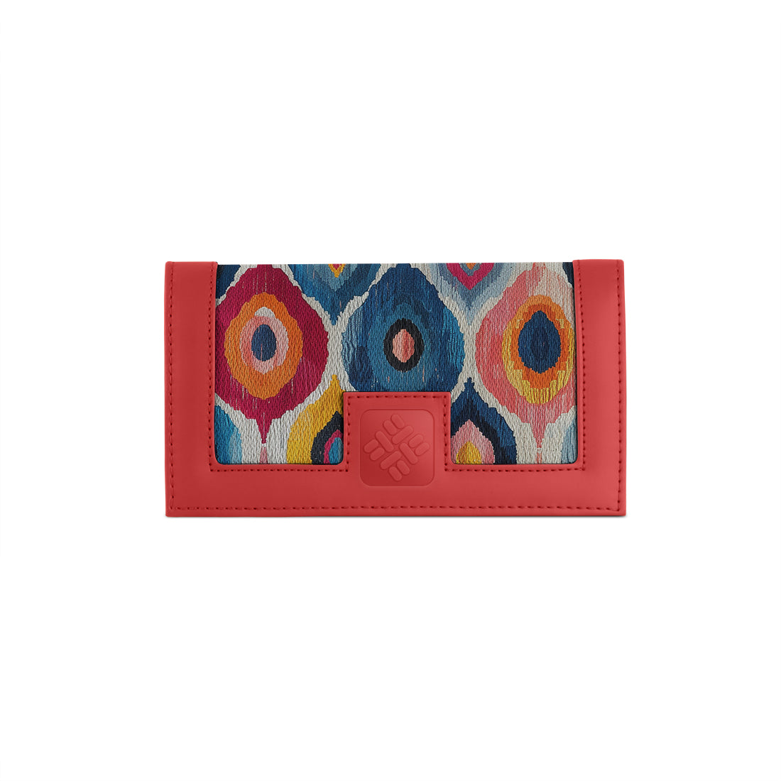 Red Sleek Elegance Fold Wallet Vibrant Abstract Ikat Pattern - 2