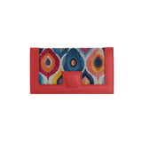 Red Sleek Elegance Fold Wallet Vibrant Abstract Ikat Pattern - 2