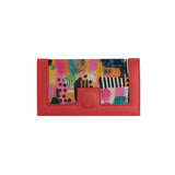 Red Sleek Elegance Fold Wallet in Whimsical Patchwork Delight - 2