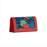 Red Sleek Elegance Fold Wallet with Abstract Cosmic Flow - 1