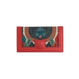 Red Sleek Elegance Fold Wallet with Ethereal Lunar Portrait - 2