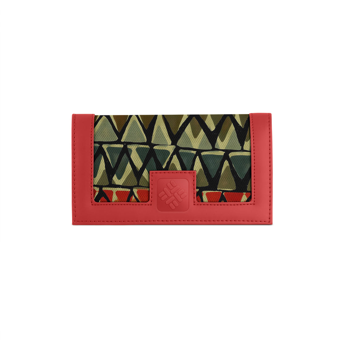 Red Sleek Elegance Fold Wallet with Tribal Chevron Vibes - 2
