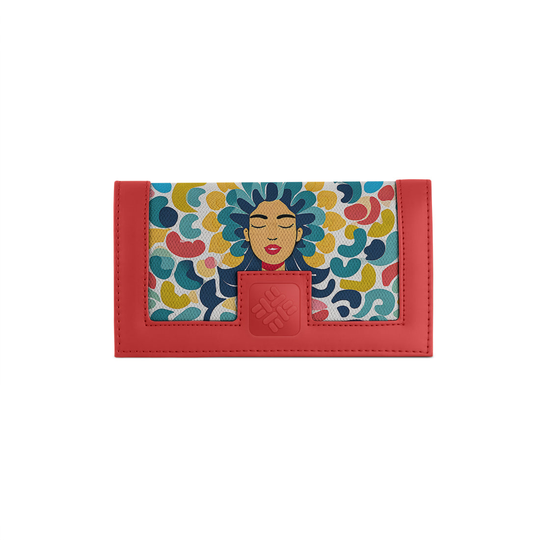 Red Sleek Elegance Wallet Featuring Vibrant Afro-Muse Artwork - 2