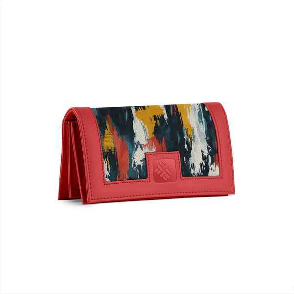 Red Sleek Elegance Wallet in Abstract Expressionist Style - 1