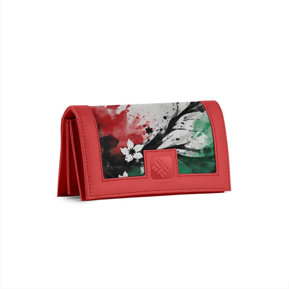 Red Sleek Elegance Wallet with Cherry Blossom Serenity - 1