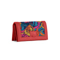 Red Sleek Elegance Wallet with Kaleidoscopic Rose Fantasy