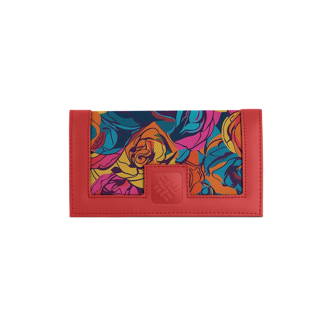 Red Sleek Elegance Wallet with Kaleidoscopic Rose Fantasy - 2