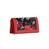 Red Sleek Elegance Wallet with Romantic Floral Symphony - 1