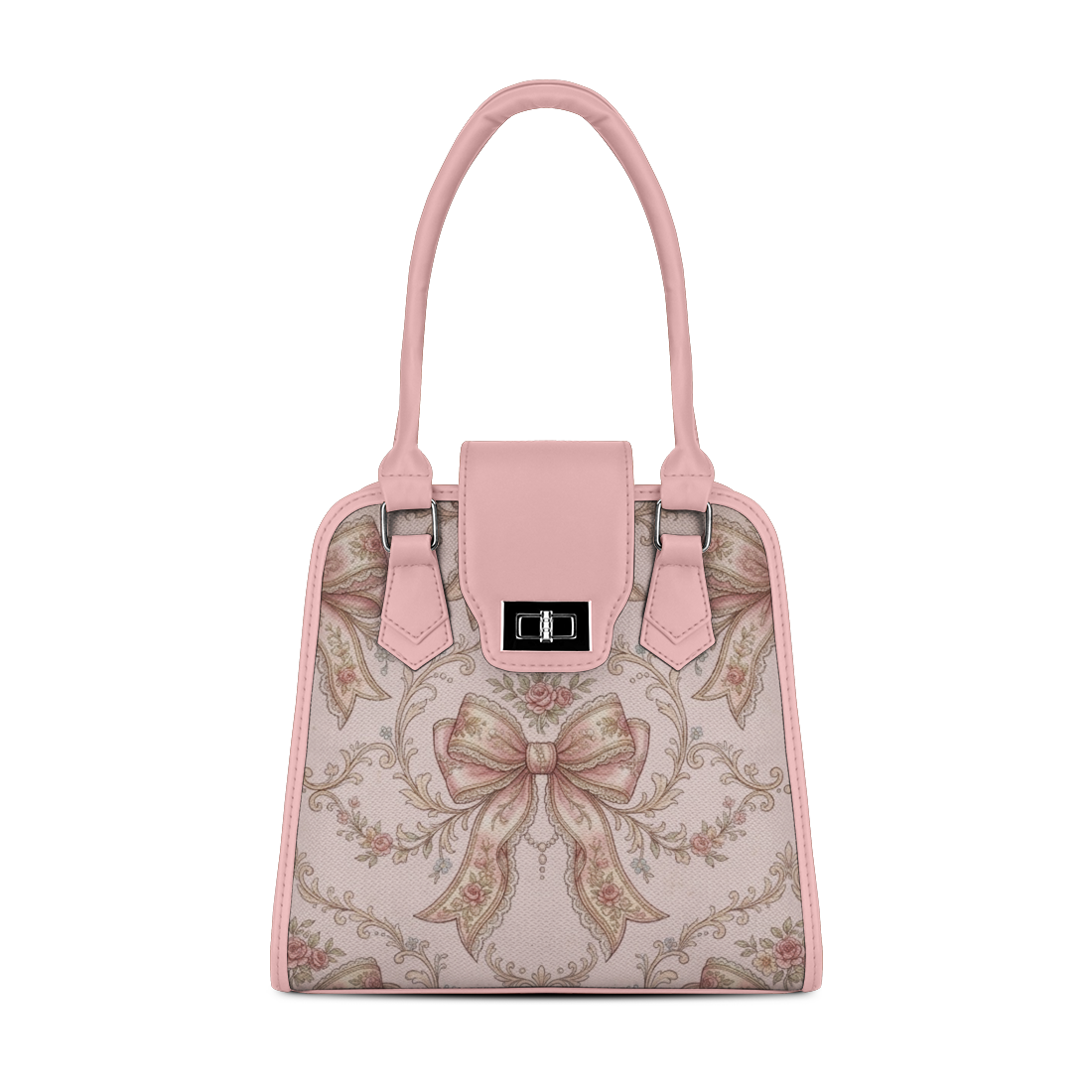 Rose Metropolitan Charm Bag Romantic Coquette Vintage Rose Lace Bows