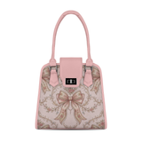 Rose Metropolitan Charm Bag Romantic Coquette Vintage Rose Lace Bows