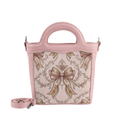 Rose Top Handle Handbag Romantic Coquette Vintage Rose Lace Bows