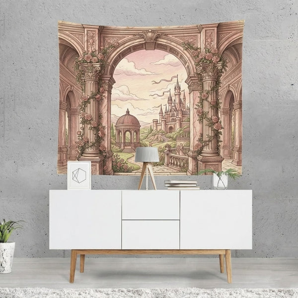 Wall Tasperty Romantic Fairytale Castle Soft Floral