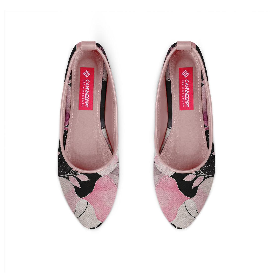 Rose Round Toe Shoe Pink and black