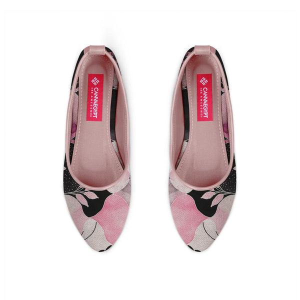 Rose Round Toe Shoe Pink and black