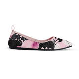 Rose Round Toe Shoe Pink and black