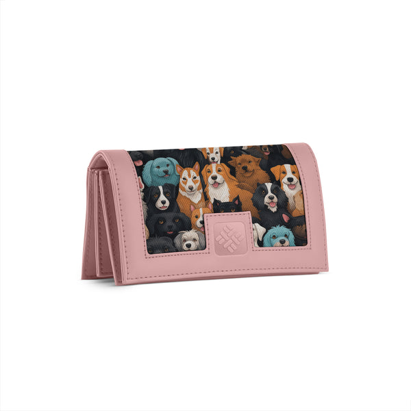 Rose Sleek Elegance Fold Wallet Featuring Adorable Dog Collective - 1