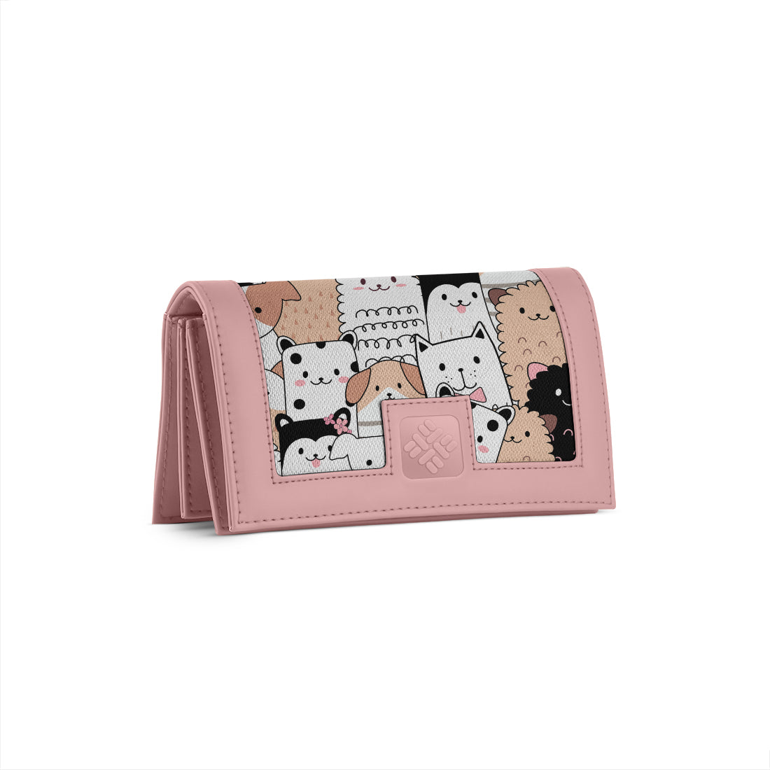 Rose Sleek Elegance Fold Wallet Playful Kawaii Critter Charm - 1
