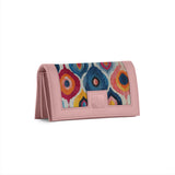Rose Sleek Elegance Fold Wallet with Vibrant Abstract Ikat Pattern - 1