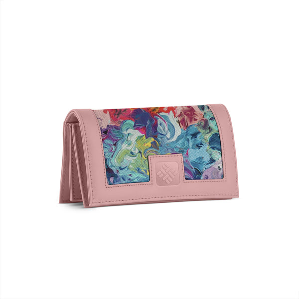 Rose Sleek Elegance Wallet Featuring Dreamy Marble Swirls - 1