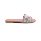 Rose Drift Slides Lilac Bow and Vintage Rose Print