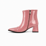 Rose Gloss Muse Ankle Boots - Patent Leather - 3 | ECADRA