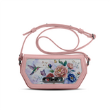 Rose Swag Crossbody Vibrant Hummingbird Floral Print
