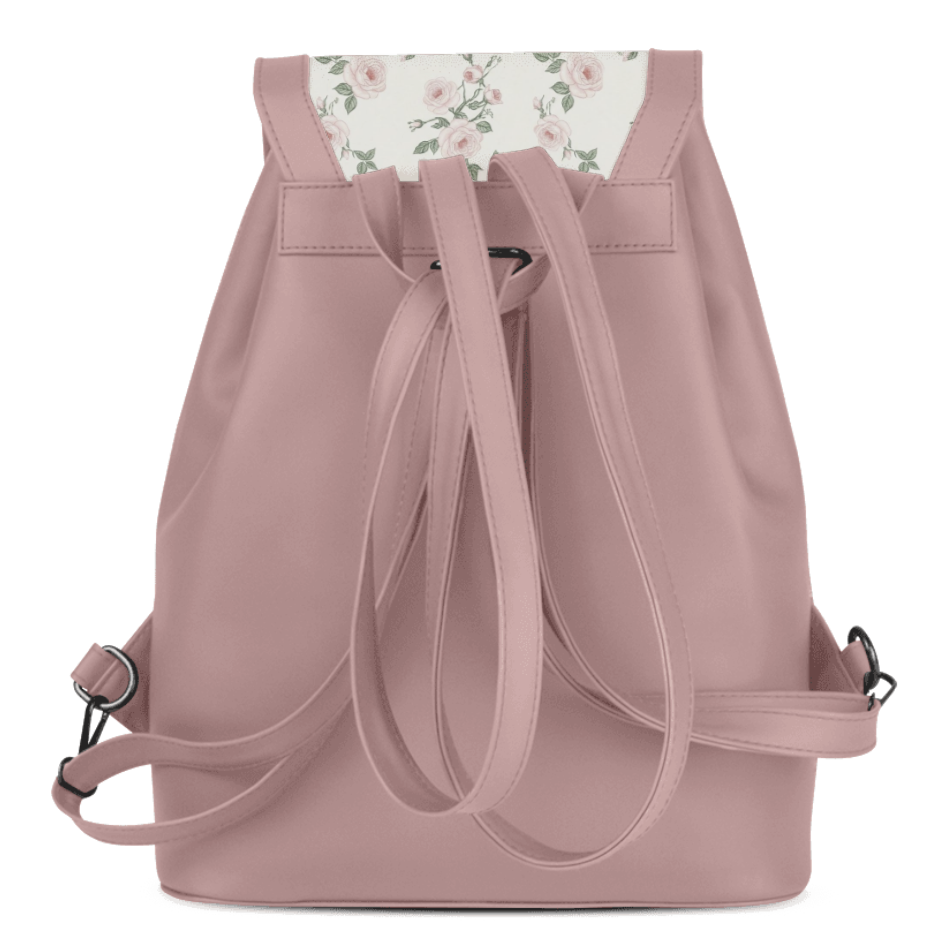 Rose City Serenade Backpack Vintage Pink Rose Shabby Chic Floral Seamless Pattern - 2