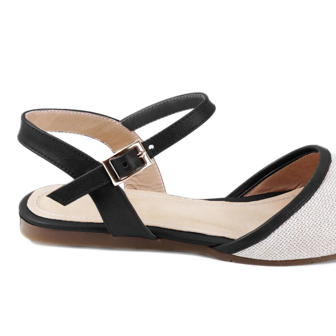 Black Closed Strap Sandal African Tribal