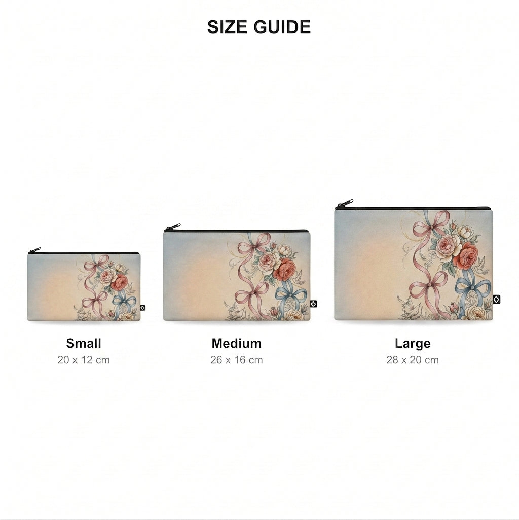 Pouch – Blue Bows and Vintage Roses