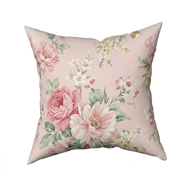 Decorative Pillow Soft Floral Aesthetic Blush Watercolor Rose Pattern