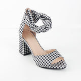 Spotted Black Chunky Heeled