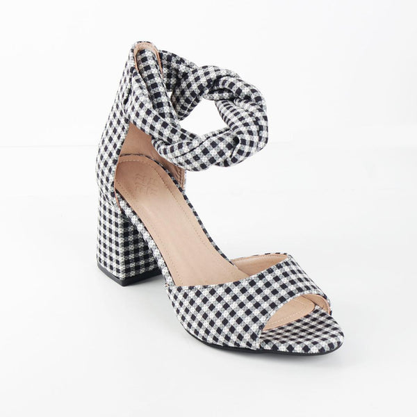 Spotted Black Chunky Heeled