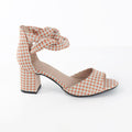 Spotted Orange Chunky Heeled