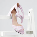 Spotted Purple Chunky Heeled