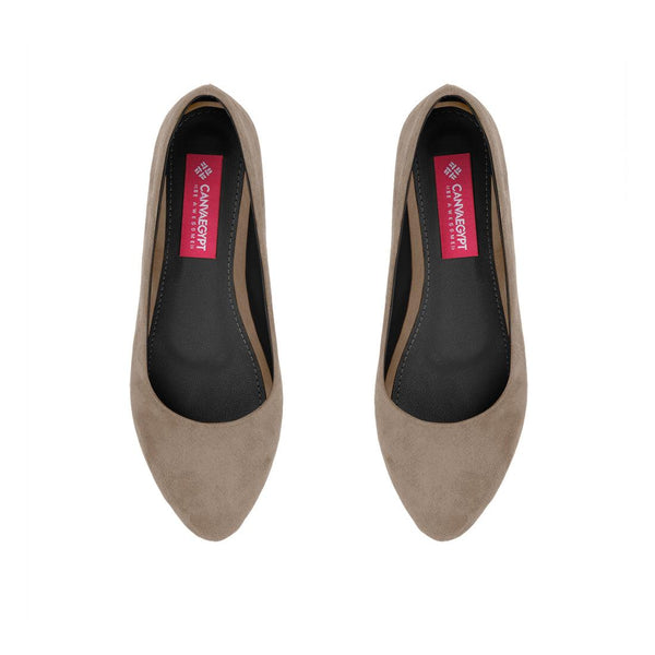 Tan Solid Round Toe