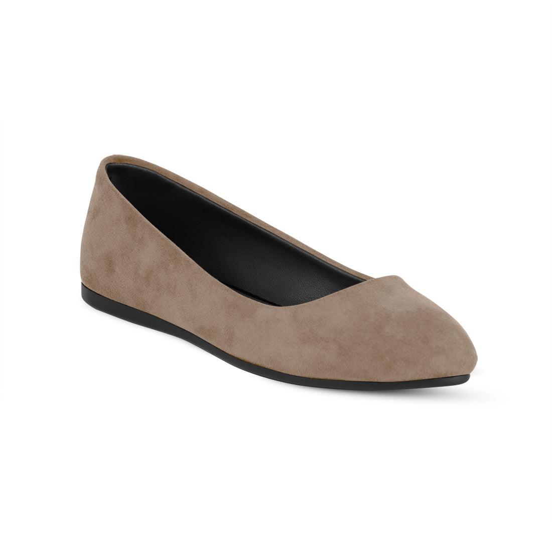 Tan Solid Round Toe
