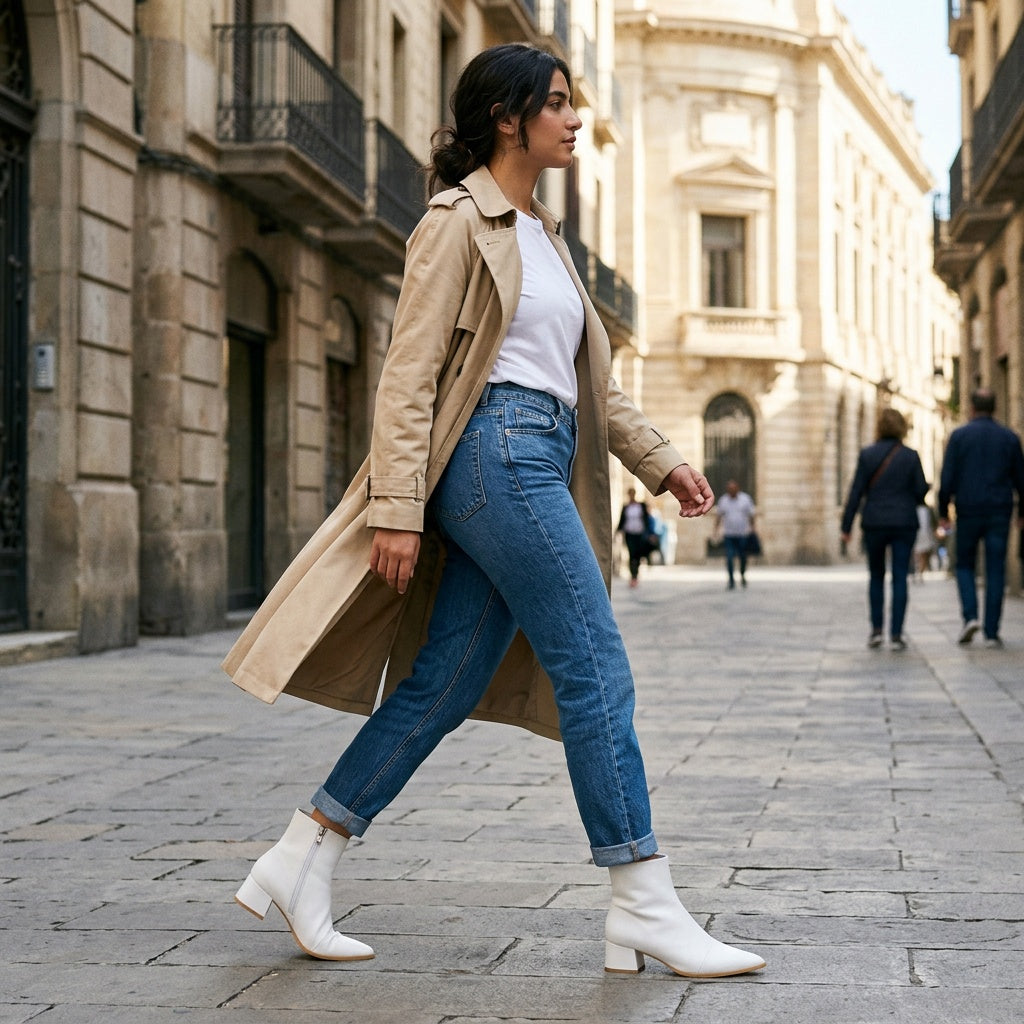 White Urban Muse Ankle Boots – Bold Steps, Effortless Style - 3