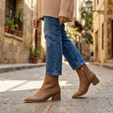 Tan Urban Muse Ankle Boots – Bold Steps, Effortless Style - 3
