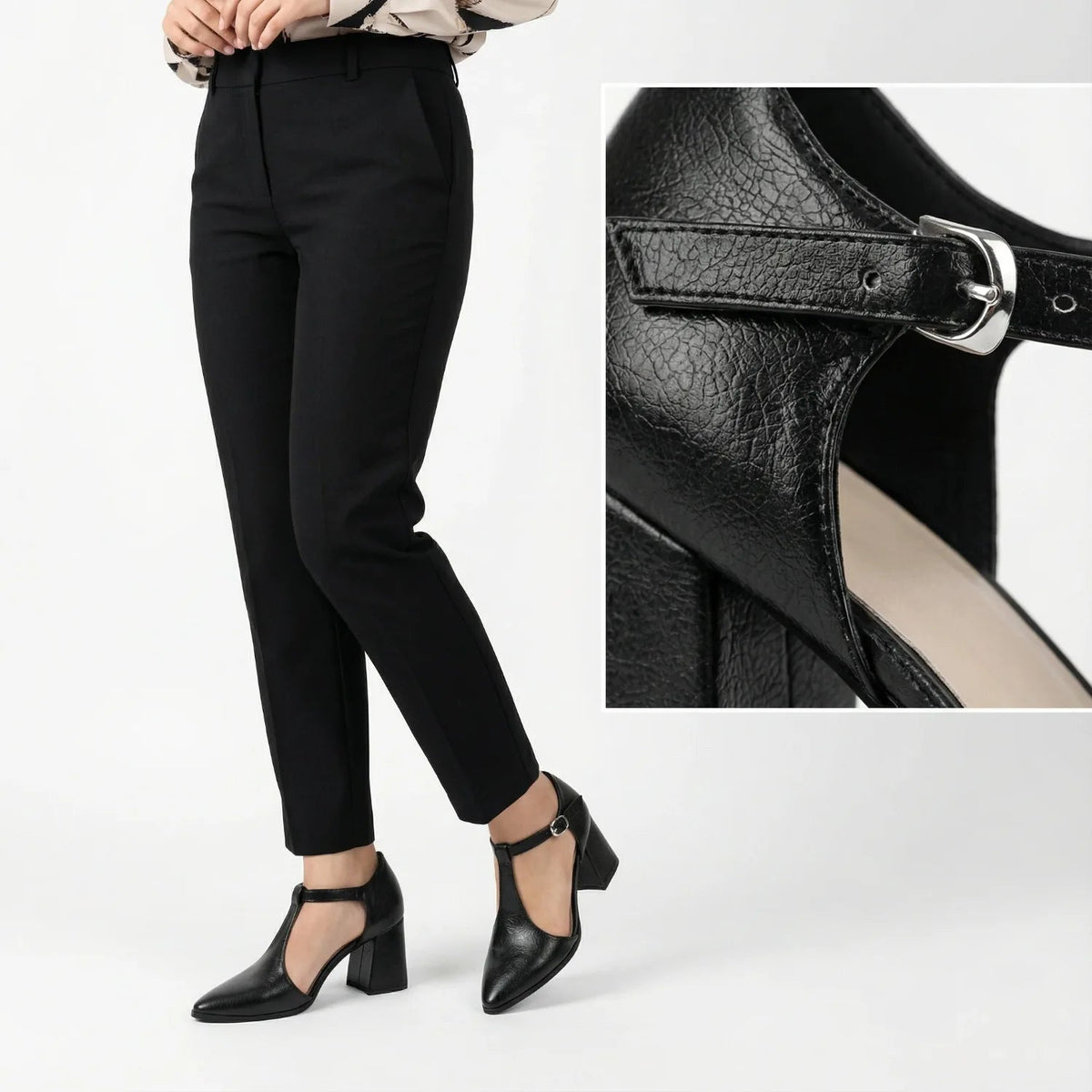 Black T-Strap Heels – Elegance That Works - 4