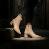 Beige Urban Muse Ankle Boots – Bold Steps, Effortless Style - 2