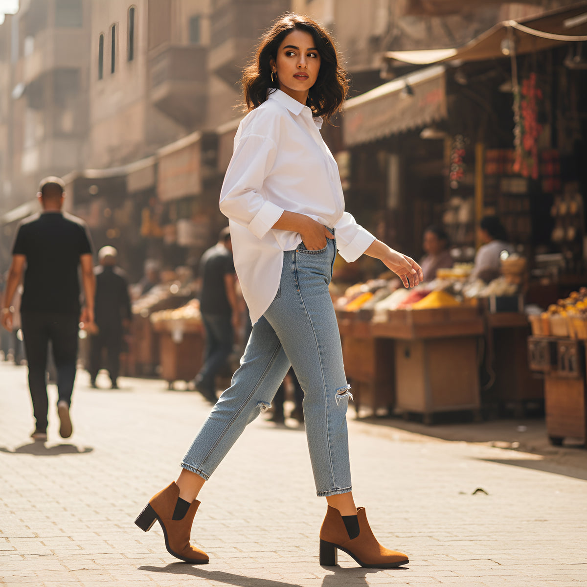Havana Slit Heeled Bootie - 1