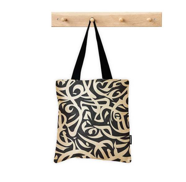 Tote Bag – Midnight Calligraphy Maze - 1